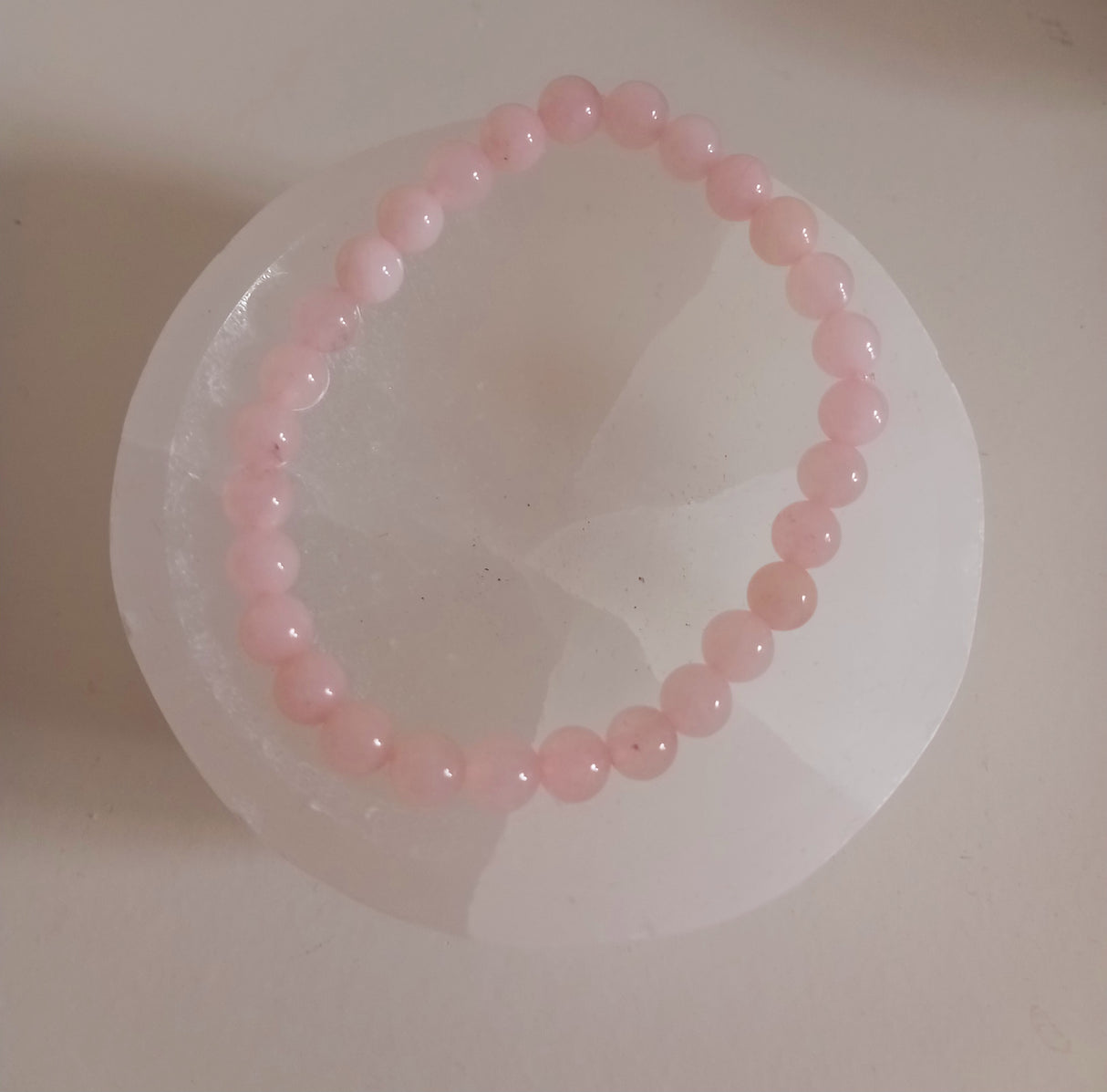 Rose Quartz natural crystal beaded bracelet
