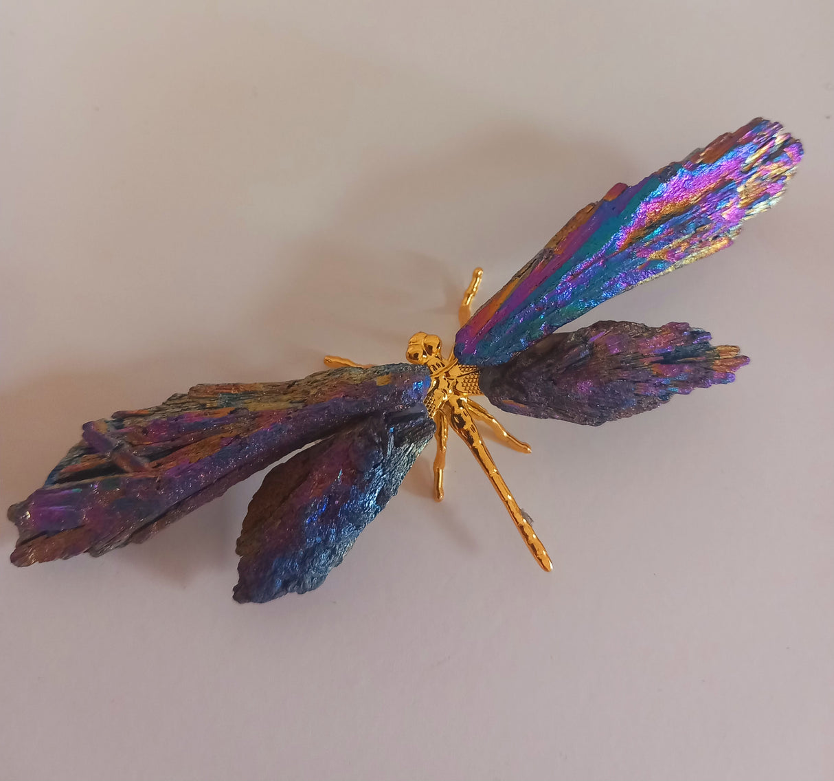 Dragonfly Rainbow Aura Tourmaline (gold coloured) Small